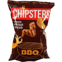 Чипси хвилясті зі смаком крилець барбекю Chipsters 95 г
