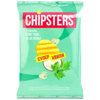 Чипси хвилясті зі смаком сметани та зелені Chipsters 95 г