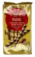 Вафельні трубочки смак арахісова паста Bonitki 280 г