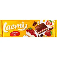 Шоколад молочний зі смаком полуничного чізкейку Lacmi 275 г