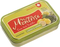 Цукерки без цукру зі смаком лимона та гірських трав Montisse 50 г — фото 1