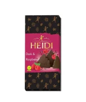 Шоколад чорний з малиною Heidi 80 г
