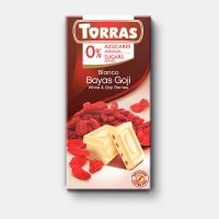 Шоколад білий з ягодами годжі без цукру та глютену Torras 75 г