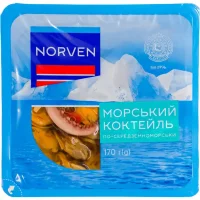 Пресерви з морепродуктів. Морський коктейль по-середземноморськи Norven 170 г