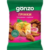 Житні сухарики зі смаком холодцю з хріном gonzo 50 г